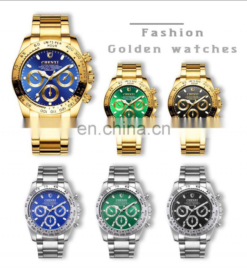 CHENXI 086A Man Quartz Wrist Watch Luxury Stainless Steel Gold Plated watch luxury Men