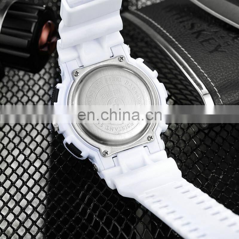 OHSEN AD1803 Men's Fashion Colorful Plastic Analog Digital Quartz Movement Watch