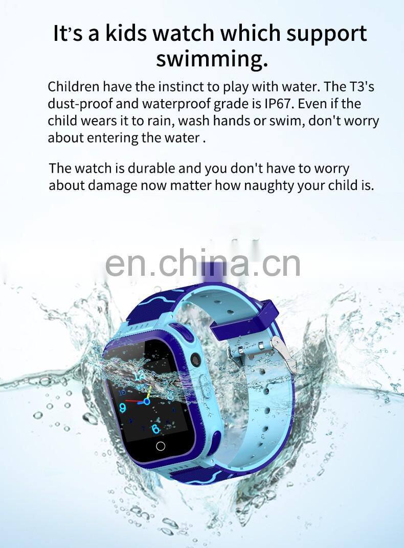 4G Kids Smart Watch T3, 2018 Hottest Gift For Kids in Xmas And New Year,Smart Watch With Touch Screen And Camera Use Nano Card