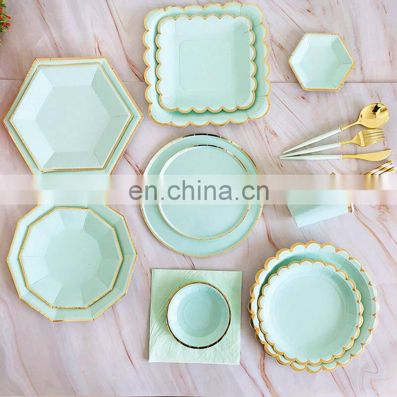 PP600H Semi Automatic double workplace PE-coated paper plate making machine, wedding decoration pasty tray forming machinery