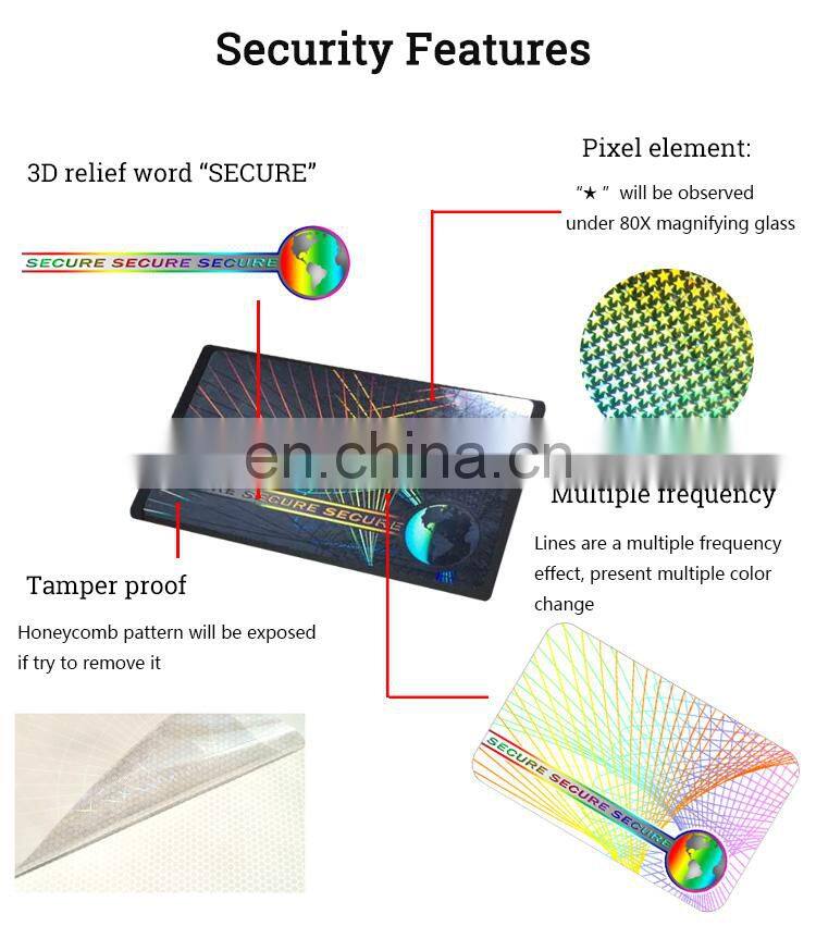 Clear Transparent Hologram Overlay Sticker for VIP Cards and ID Cards