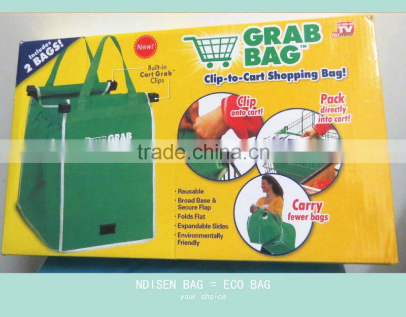 Grab bag clip carts shopping bag