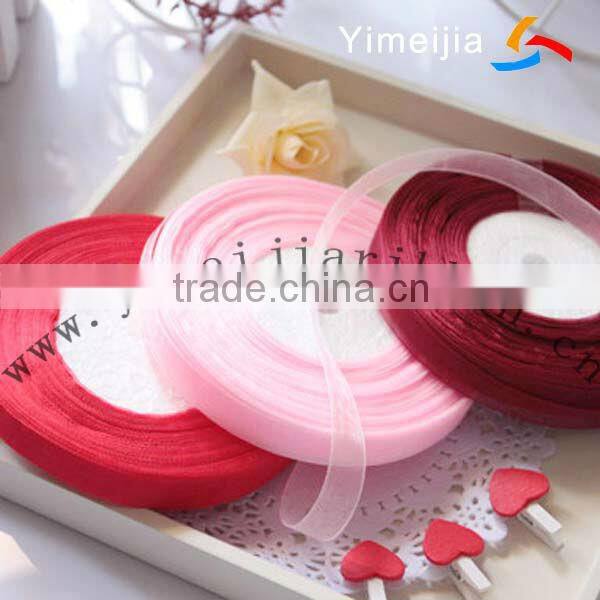 different width of the blue color organza ribbon