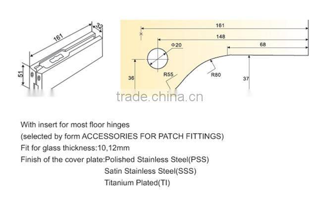 Ft-10 Stainless Steel Patch Fitting Glass Door Aluminum Hinge, glass door patch fittings