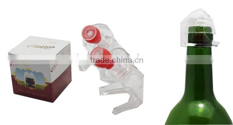 Champagne Bottle Stopper,Wine Bottle Vacuum Saver Sealer Preserver Pump Stopper, Plastic type, clear, in gift box packing