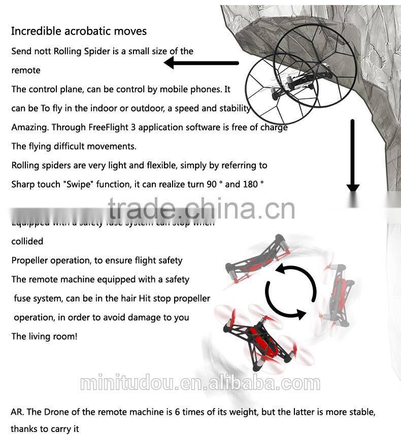 2014 New products wifi iphone RC drone quadcopter Minidrones Rolling spider flying and running Smart Climbing