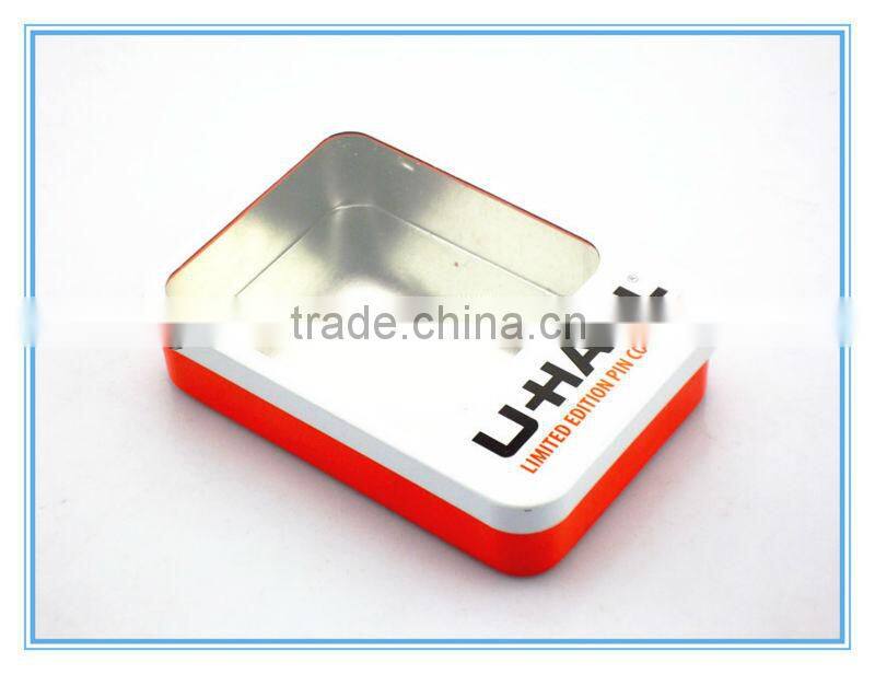 rectangle cell phone battery tin box with window