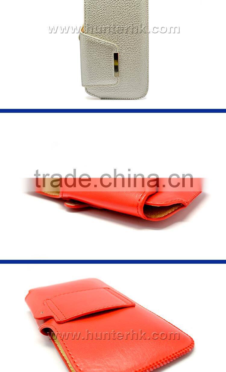 Bling Lychee Pattern Pull Up Pouch For iPhone6S