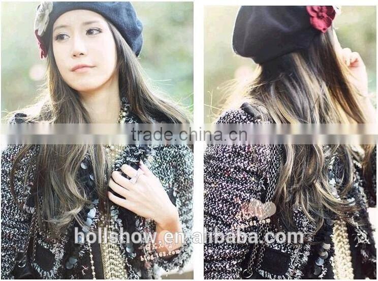Wholesale Three Flowers Decorated Women Charm Elegant Wool Hat Beret