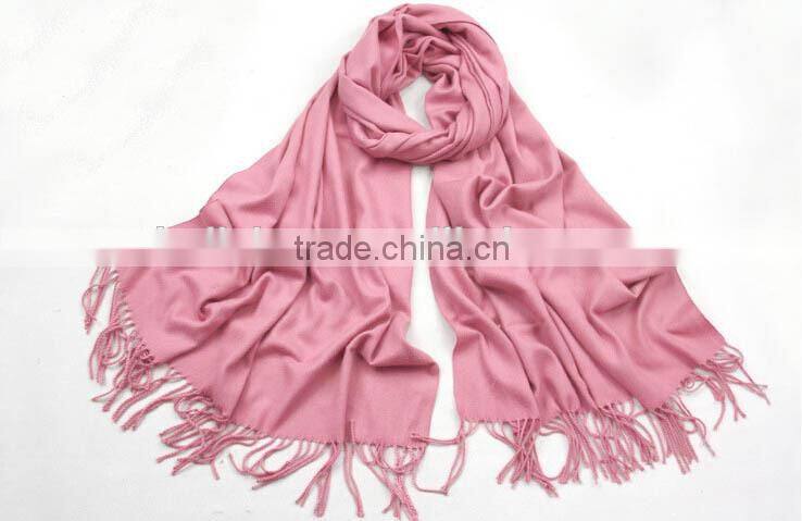 New Winter Fashion Tassel Solid Color Plain Ladies Cashmere Scarf