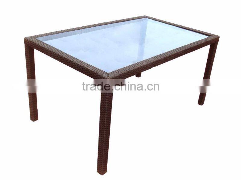 Rattan Kitchen Garden Portable Camping Outdoor Restaurant Dinning Glass Table