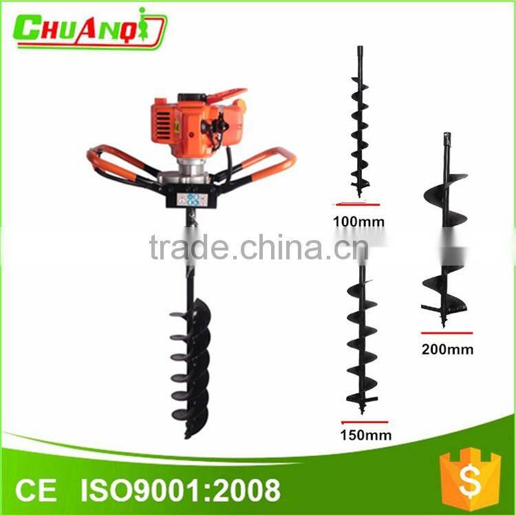 52cc gasoline earth auger machine with 100mm,150mm,200mm bit