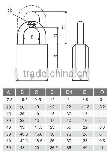 50mm Brass Padlock Key with Master Key