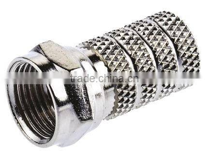 Straight Mount F Connector, Plug, Twist On Termination