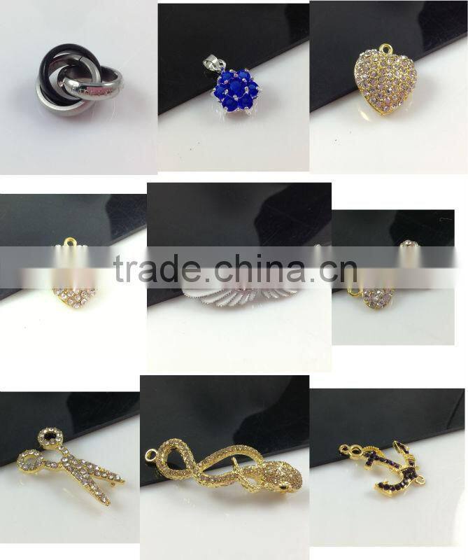 SC8003 gemstone charm romantic design with blue diamond alloy pendant accessory costume jewelry wholesale