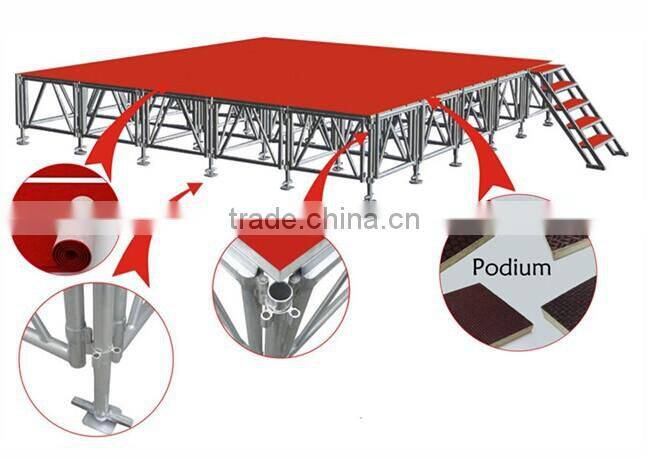 Multifunction used metal folding stage