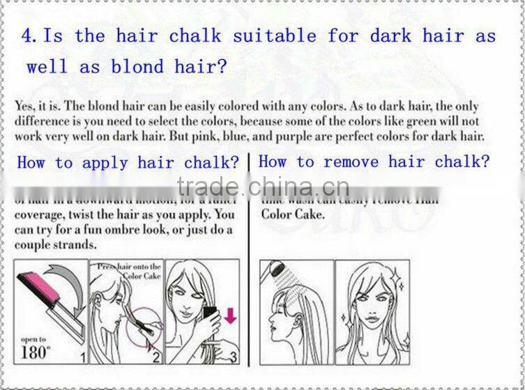 2013 china hot selling fashion colorful hair chalk 12/24 colors for sale