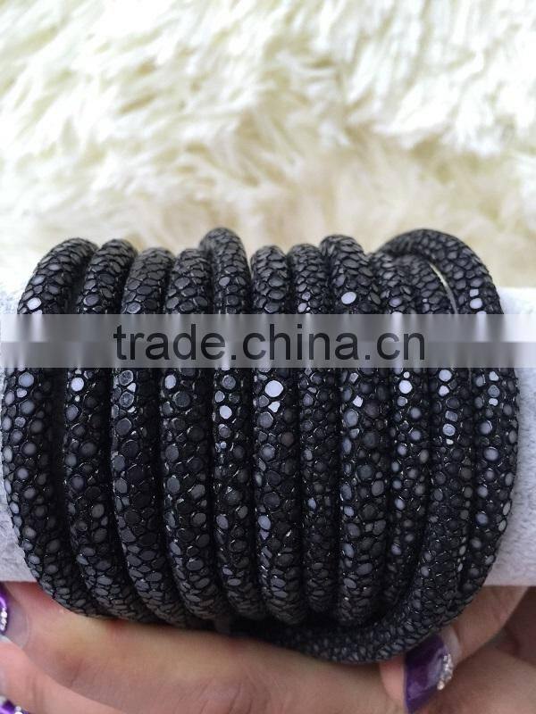 Genuine Purple Green Orange Blue Black Stingray Leather Bracelet Stingray Jewelry Cord for Gift