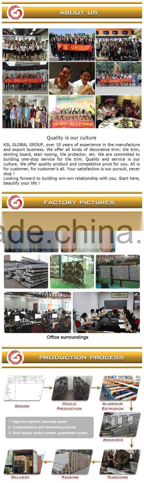 Eco-friendly material decoratitive PVC tile connection trim profile