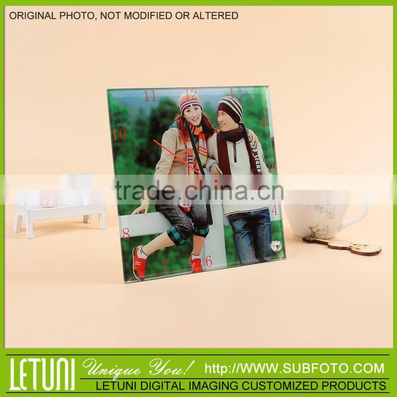 photo glass gift clock