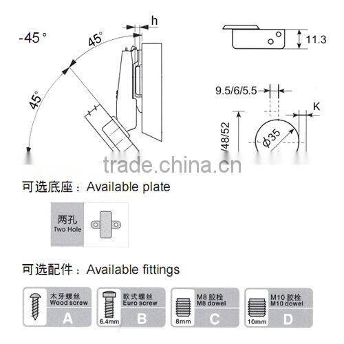 Slide-on hinges