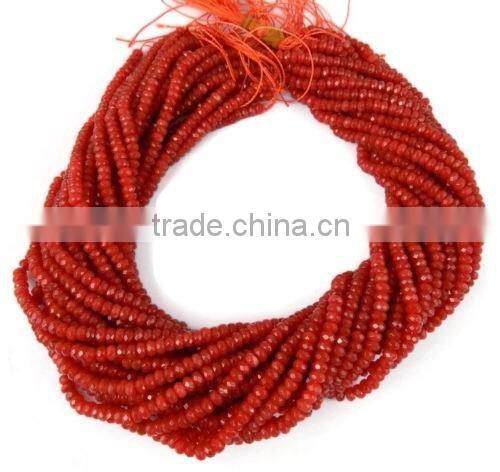 1 Strand Natural Orange Sapphire Faceted 2.5-3.5mm Rondelle Drilled Beads Strand,Beautiful Necklace Making Strand