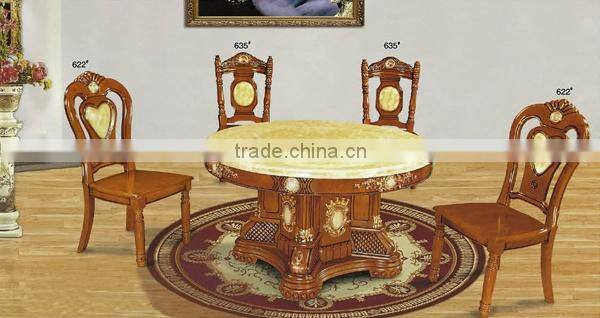High end round rotatable marble dining table
