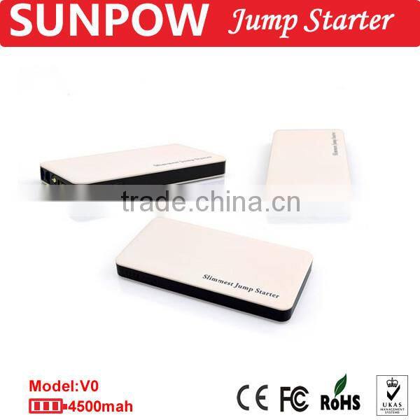 Sunpow Mini Power Bank 2015 Hot selling Thin Booster,4500mAh Jump Starter