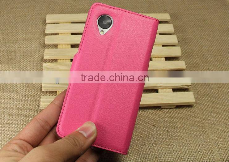 Manufacturer PU leather for nexus 5 wallet case , For LG Nexus 5 case wallet