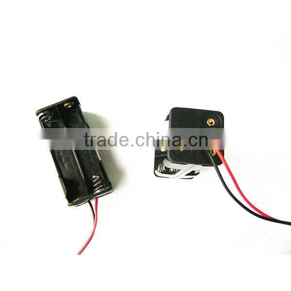 4 x AAA Size Cell (UM-4*4) Black Plastic Battery Holder Box 3V Case With Wire Lead