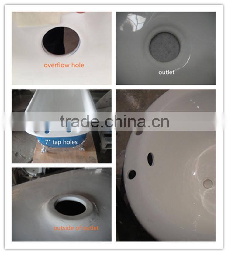 glazed bath tub for shower and soaking with pillow