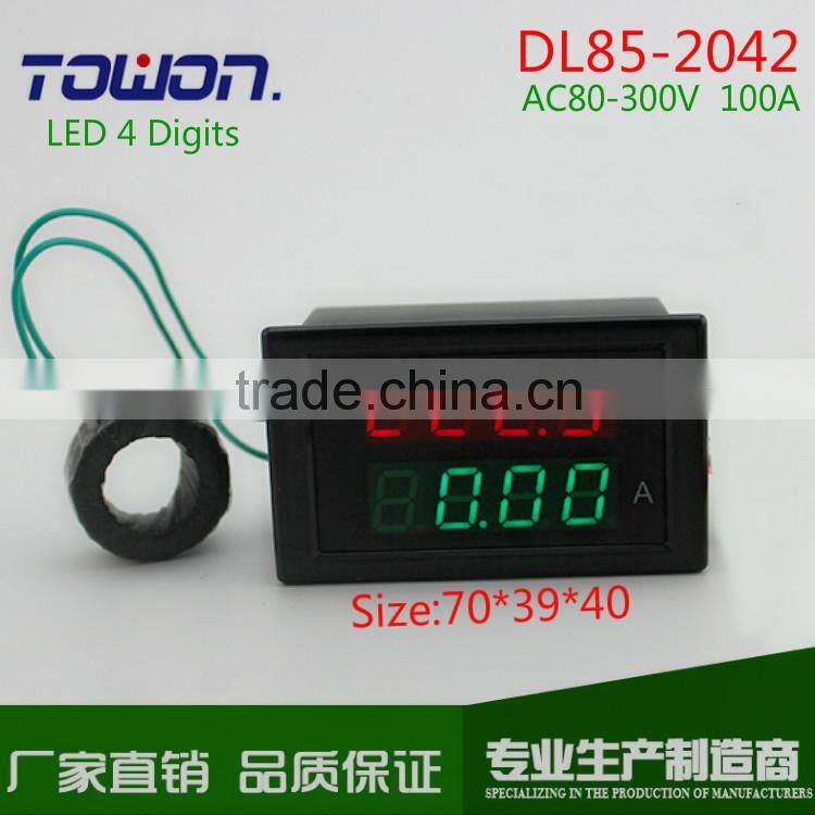 Dual LED 4 digital AC 80-300V 0.00-100.0A display Voltage and current meter panel voltmeter ammeter