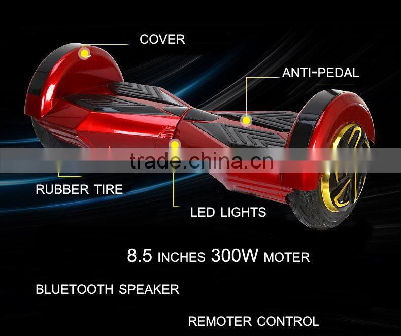 8 inch self balancing electric scooter 2 wheel smart scooter bluetooth speaker 2015 facory price
