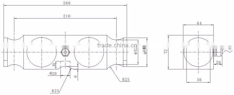Double Shear Beam compression Load Cell (QSC-A)(30-75klb)