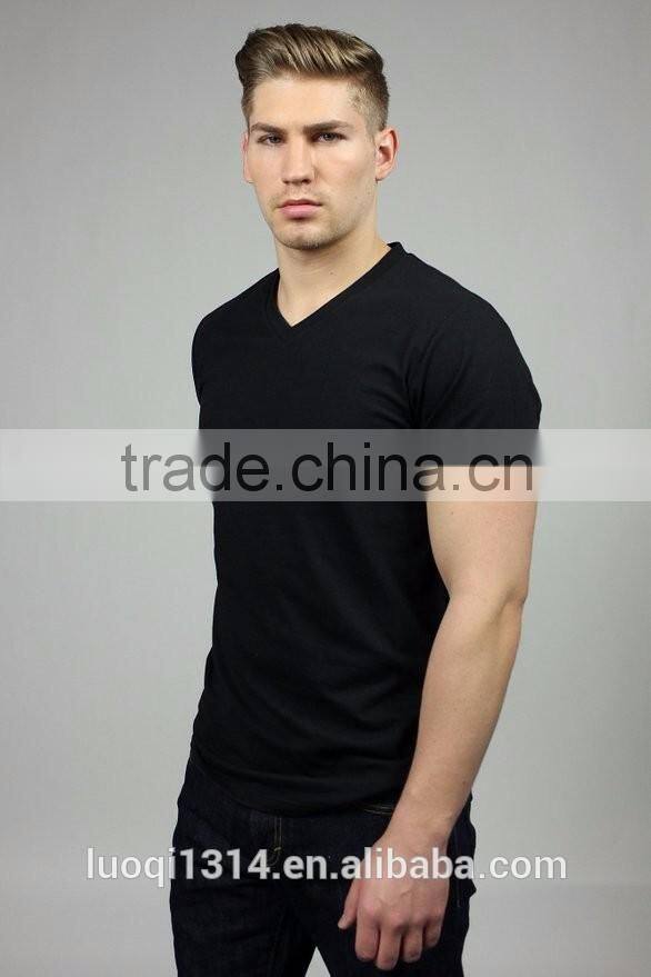 Custom v-neck t-shirt cheap mens bulk t shirt logo printed