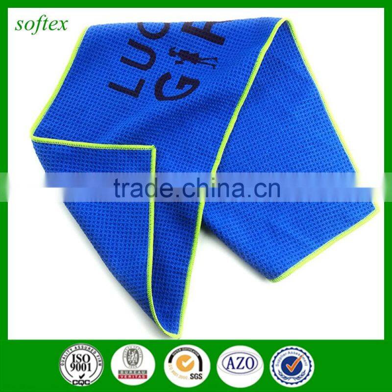 wholesale custom printed microfiber golf towel waffle