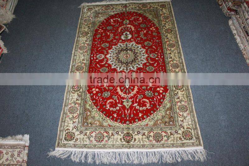 good quality prayer crimson rug handmade silk carpets hand knotted pure silk rug