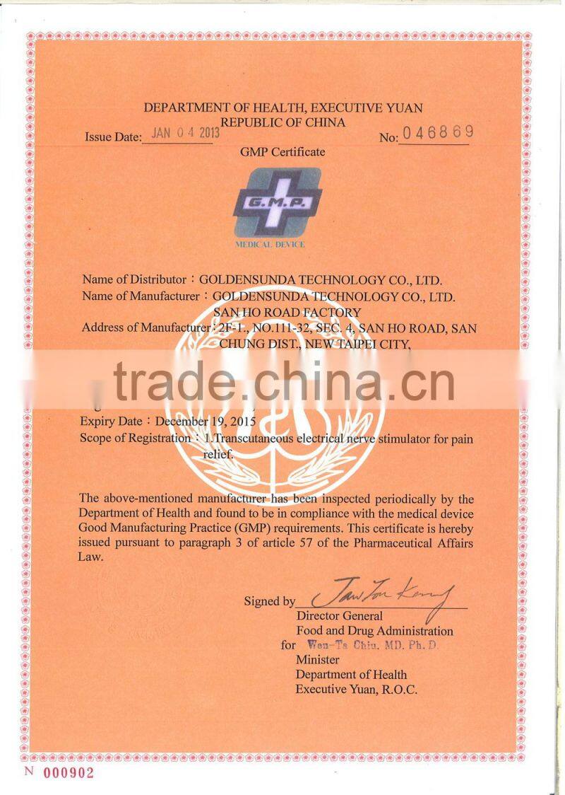 ISO13485 Electrical Physical Therapy Tens