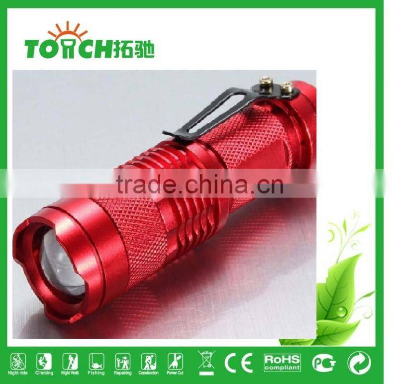 mini led falshlight super waterproof zoomable led lamp Rechargeable High power flashlight 3w XPE led flashlights for camping