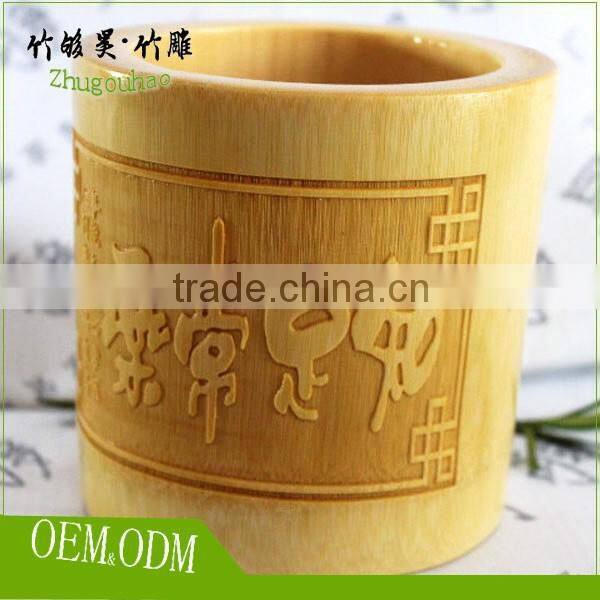 Factory hot sell bamboo pen stand with your photo
