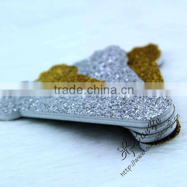 Mini nail files with shimmering powder