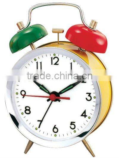 3.5 inches colorful metal case mechanical alarm clock