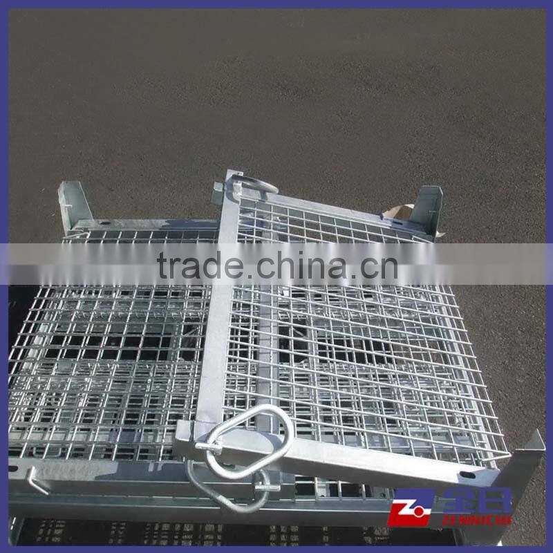 Foldable Warehouse Industrial storage heavy duty galvanized wire cage