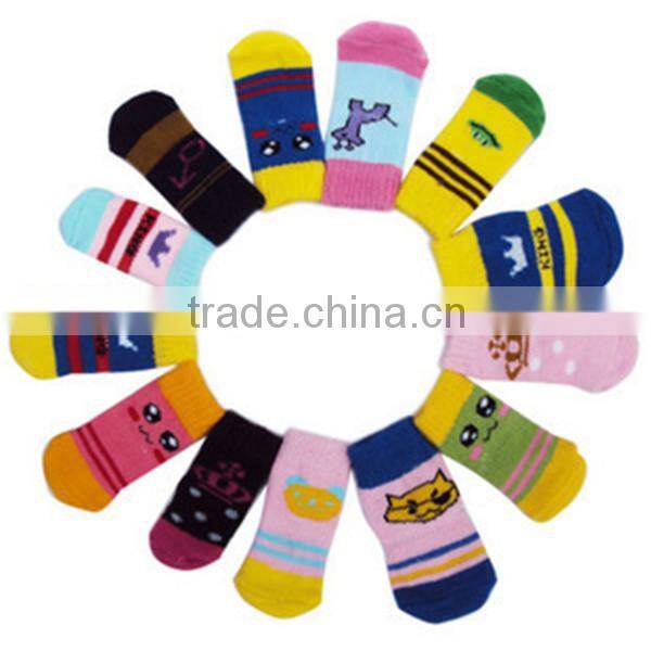 Ladybug pet doggie socks / dog footwear with slip-resistant rubber back