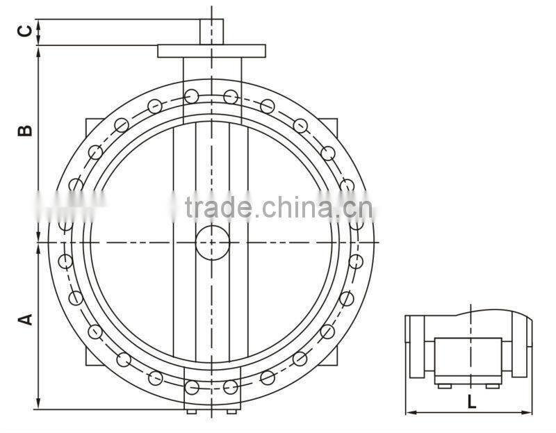 2015 TKFM low pressure flange connection dn150 butterlfy valve for water treatment