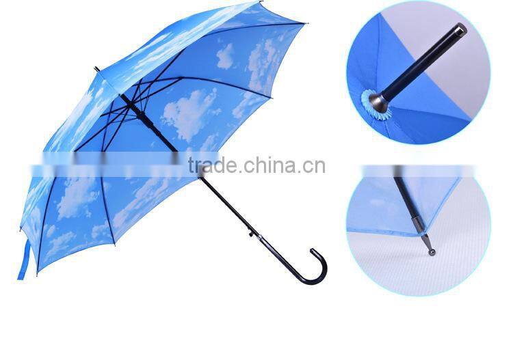 Auto Straight Blue Sky White Cloud Umbrella Wholesale