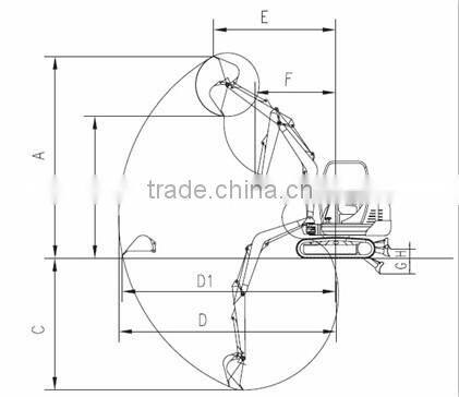 Most popular 0.07m3 bucket capacity new mini excavator YC25-8 with high quality and cheap price