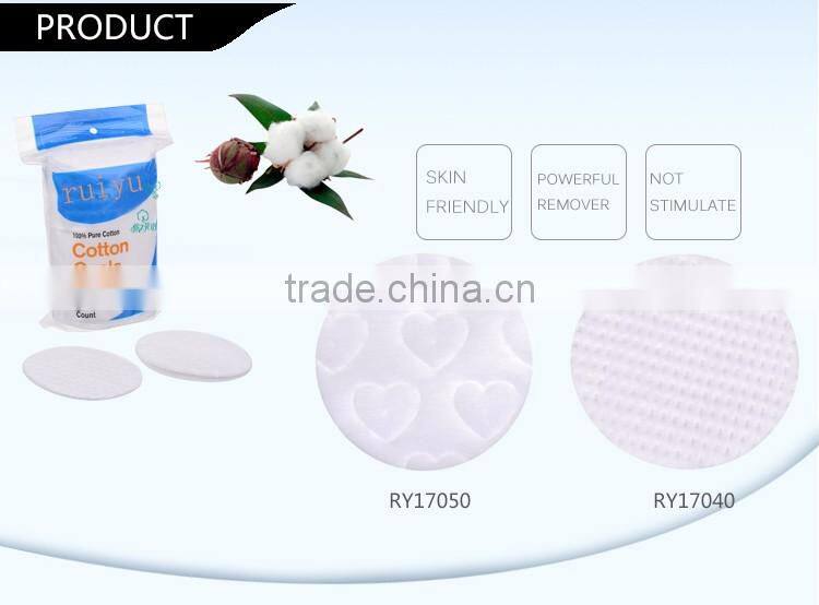 Wholesale cotton white various sizes absorbent cotton makeup pads