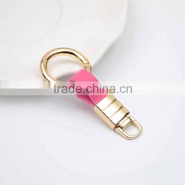 Wholesale Fashion Women Elegant PU Leather Keychain With Metal Pendant Keychain KC13131