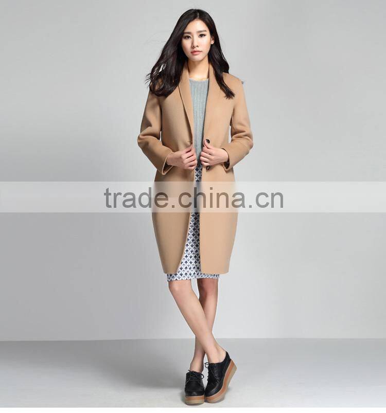 Women's Single-Breasted Wool Cashmere Spring Winter Coat OEM ODM Type Clothes Factory Manufacturer Guangzhou